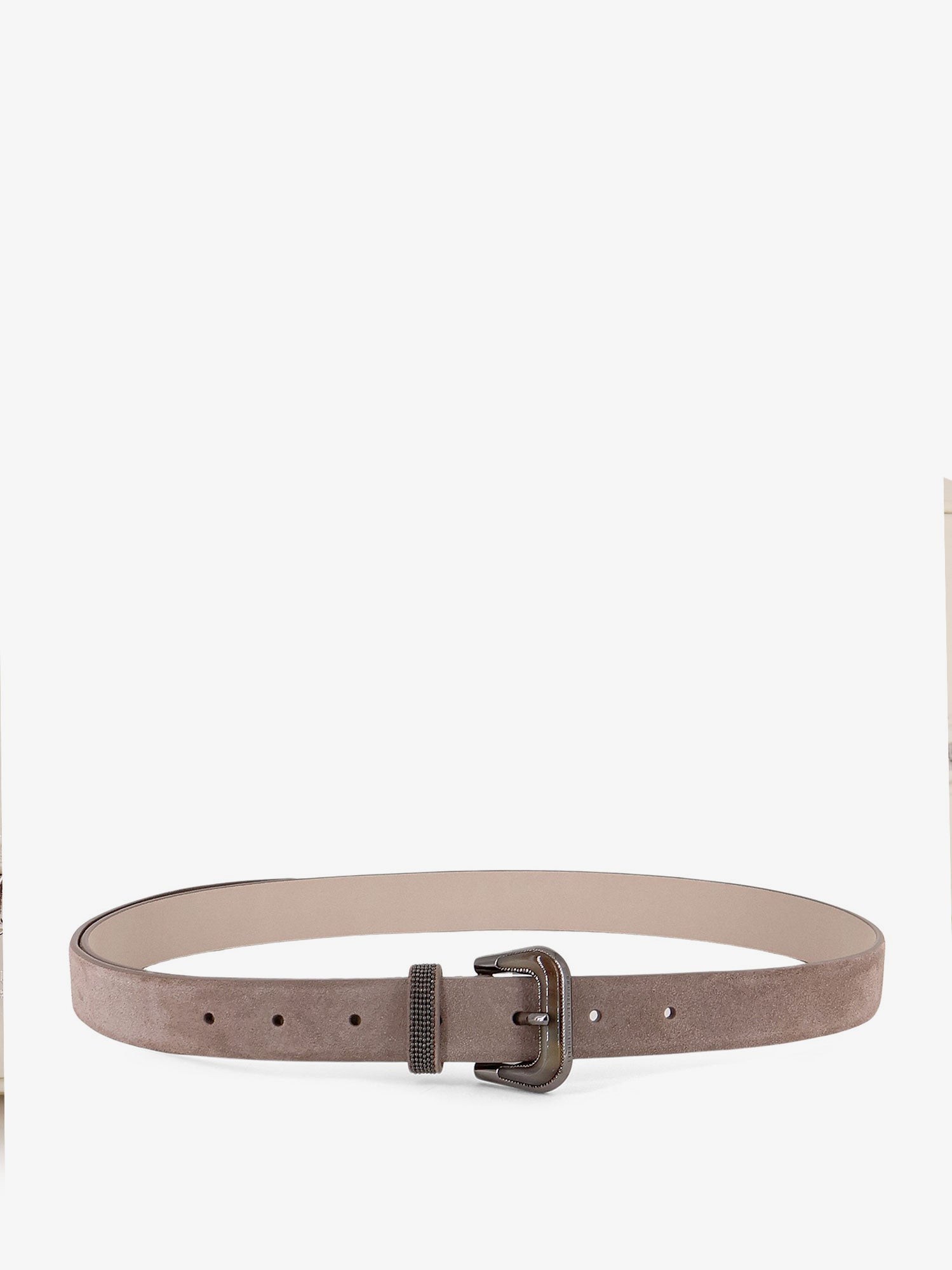 Brunello Cucinelli Suede Belt With Monili Loop