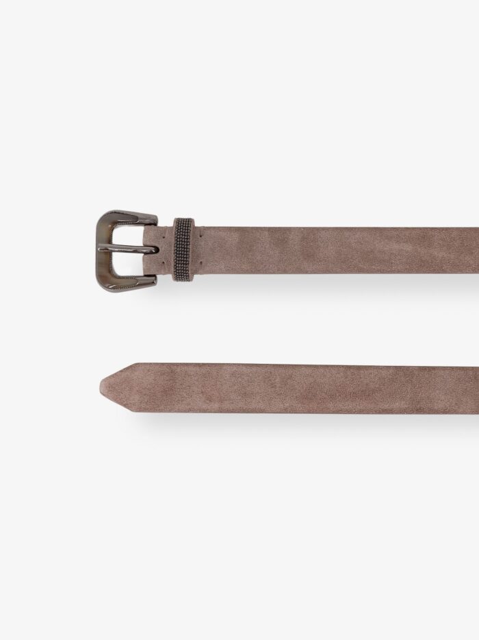 Brunello Cucinelli Suede Belt With Monili Loop