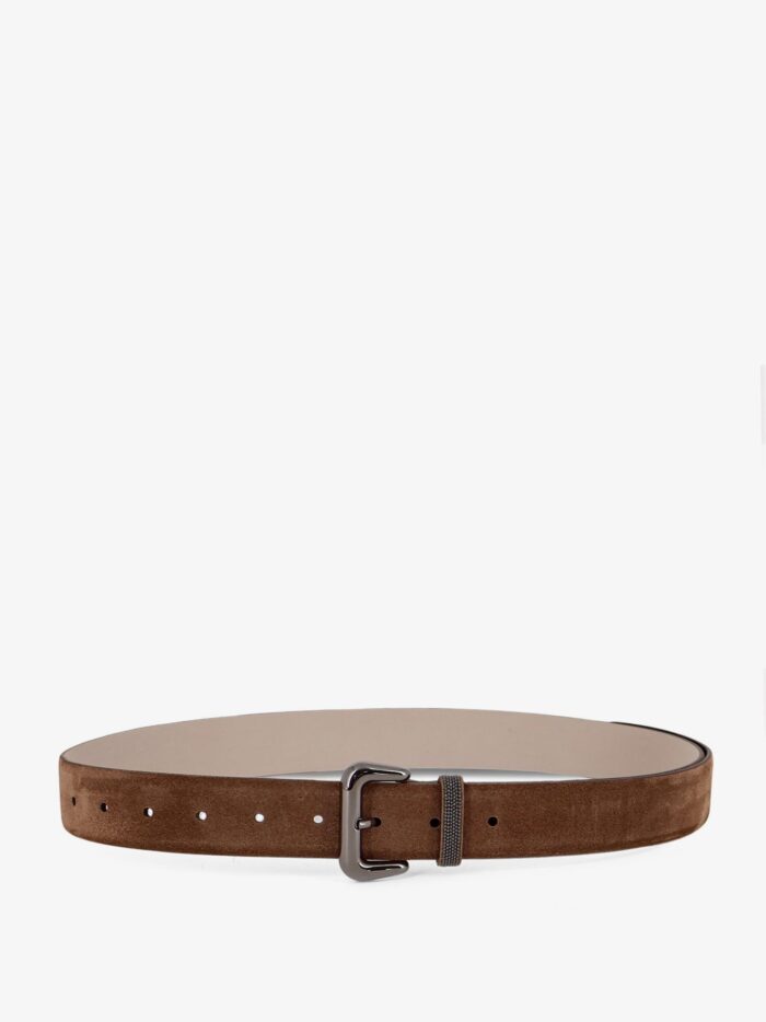 brunello cucinelli suede belt with shiny loop detail Brunello Cucinelli Suede Belt With Shiny Loop Detail