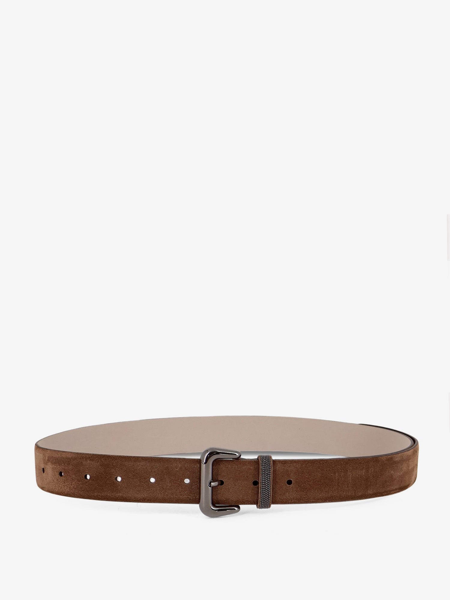 Brunello Cucinelli Suede Belt With Shiny Loop Detail