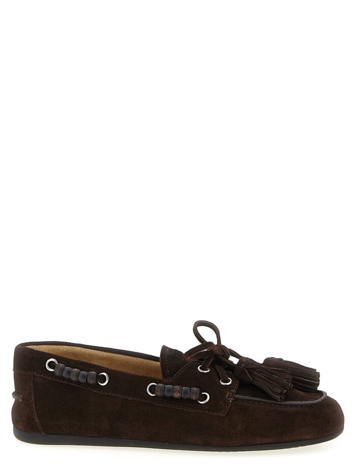miu miu suede boat shoe Miu Miu Suede Boat Shoe
