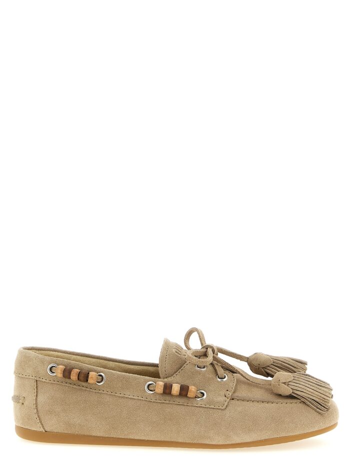 miu miu suede boat shoe Miu Miu Suede Boat Shoe