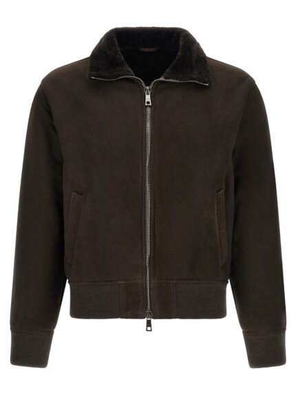 GIORGIO BRATO Suede Bomber Jacket