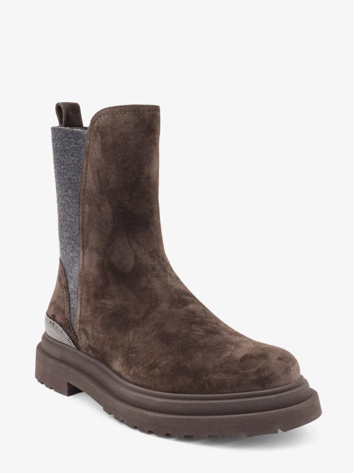 Brunello Cucinelli Suede Boots With Monili Details