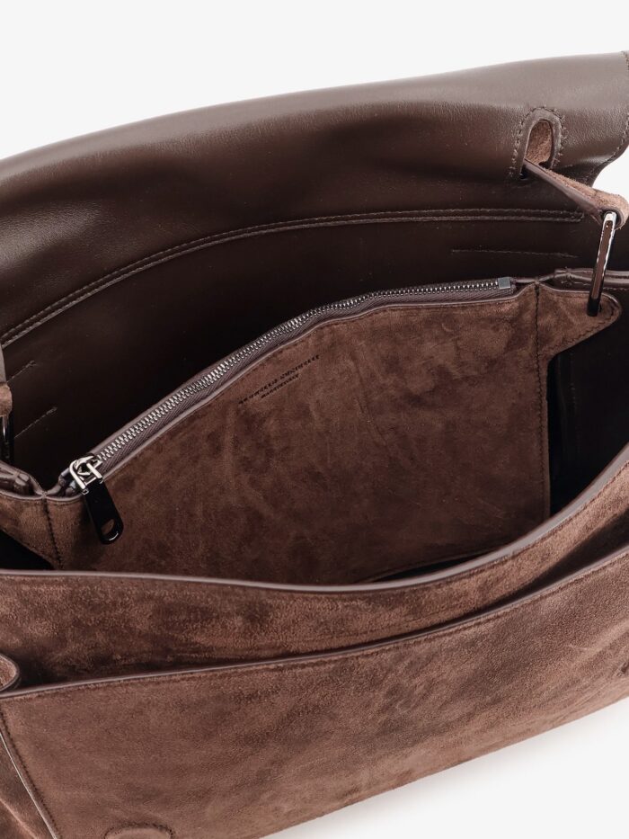 Brunello Cucinelli Suede Crossbody Bag With Monili Details