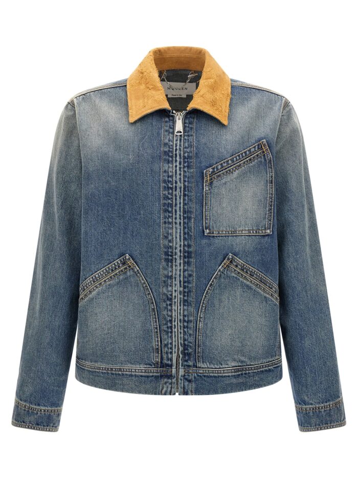 MCQUEEN Suede Denim Jacket