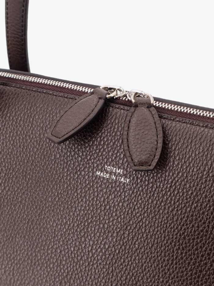 Toteme Leather Handbag With Engraved Logo On The Front
