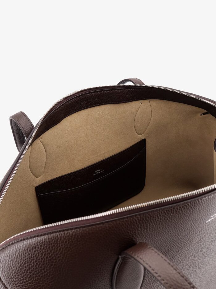 Toteme Leather Handbag With Engraved Logo On The Front