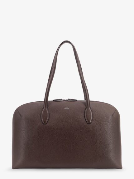 Toteme Leather Handbag With Engraved Logo On The Front
