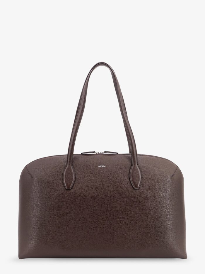 Toteme Leather Handbag With Engraved Logo On The Front