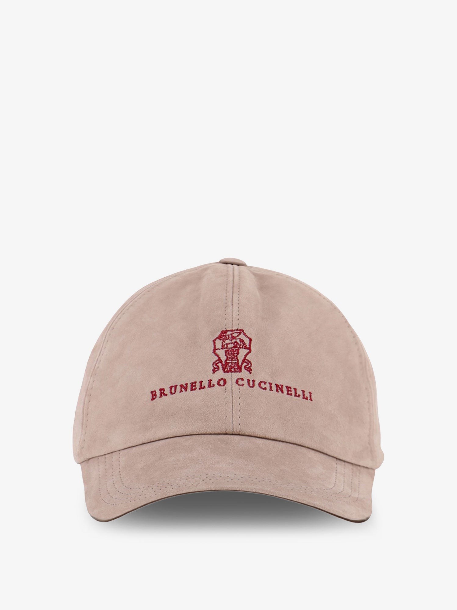 Brunello Cucinelli Suede Hat With Embroidered Logo On The Front