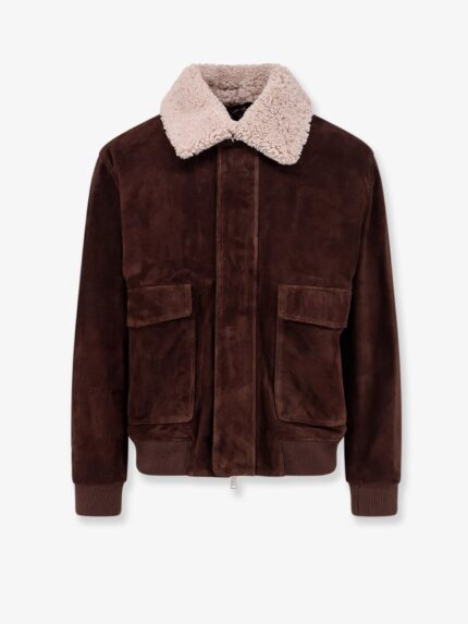 ARMA Suede Jacket With Fur Collar