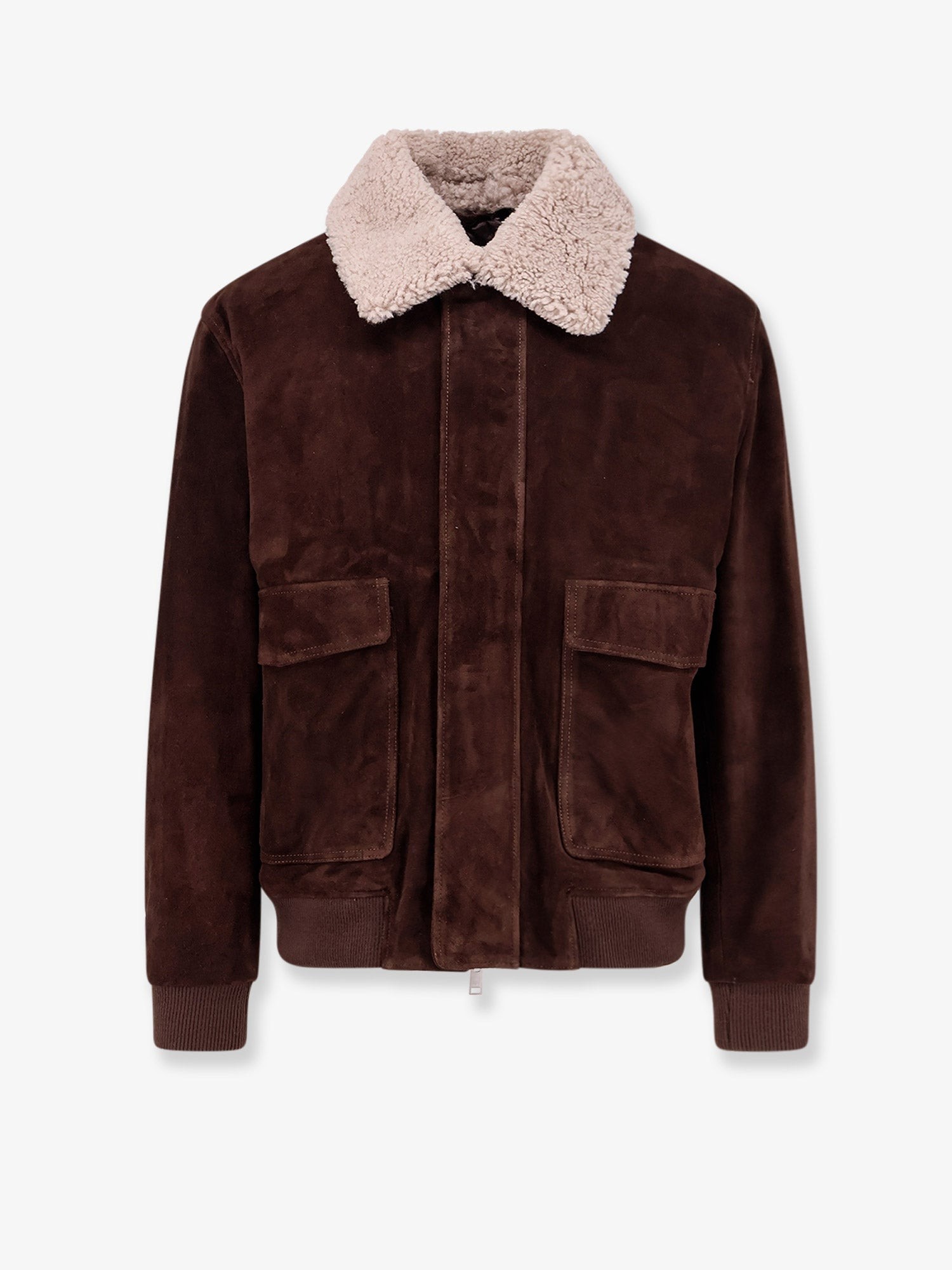 ARMA Suede Jacket With Fur Collar