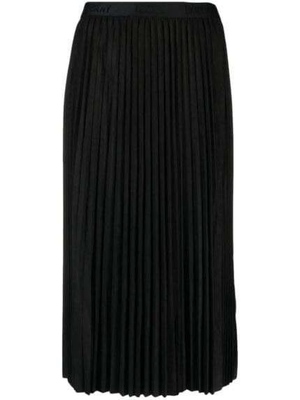 Suede Midi Pleated Skirt