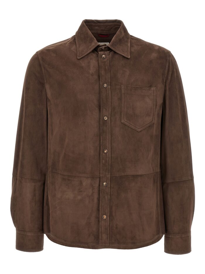 brunello cucinelli suede overshirt Brunello Cucinelli Suede Overshirt