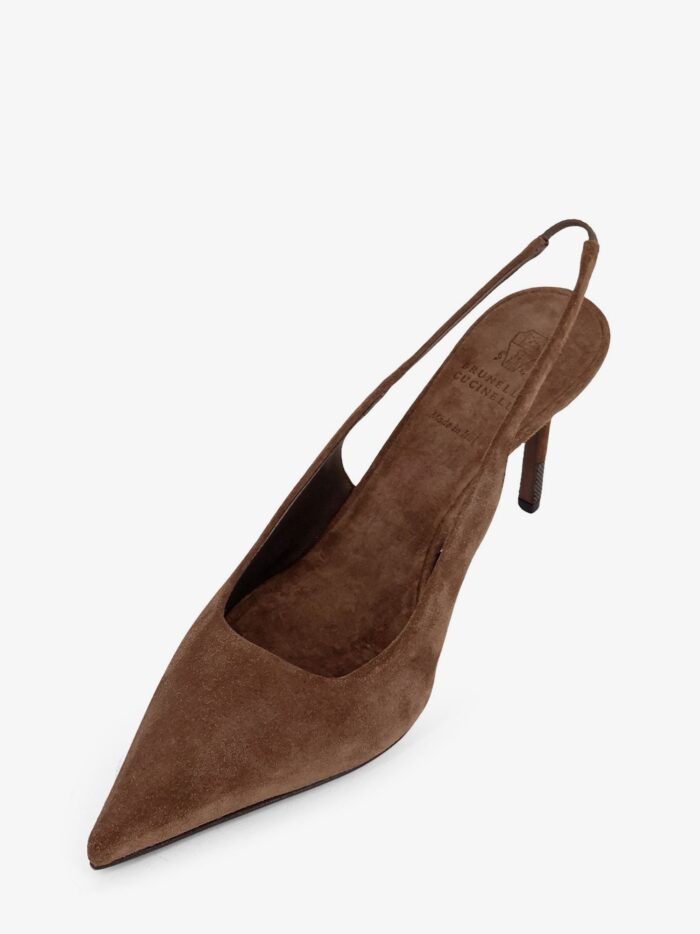 Brunello Cucinelli Suede Pumps With Monili Detail On The Heel