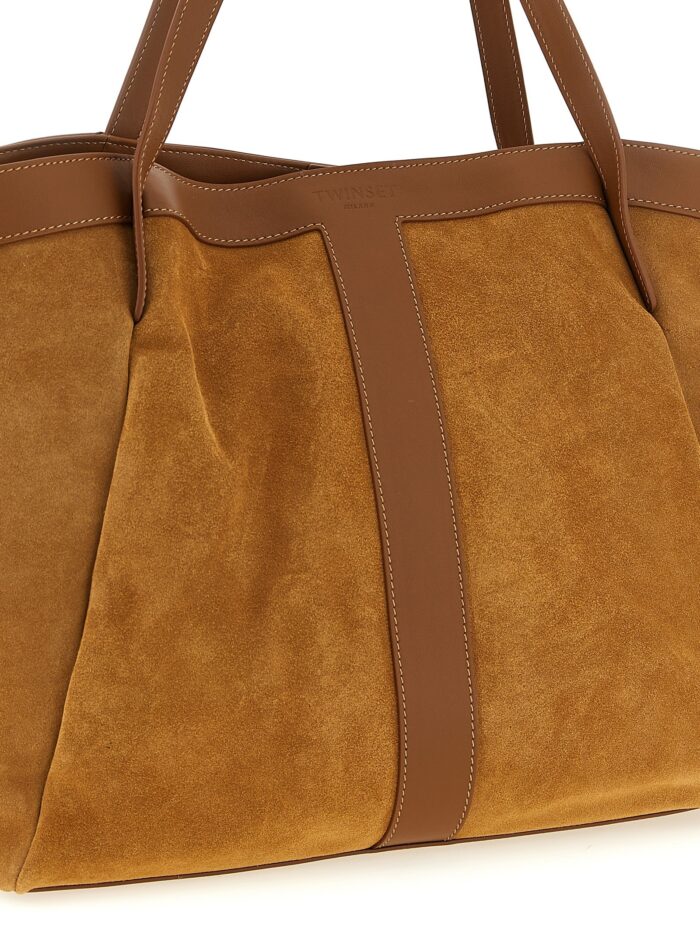 TWIN SET Suede Shopping Bag