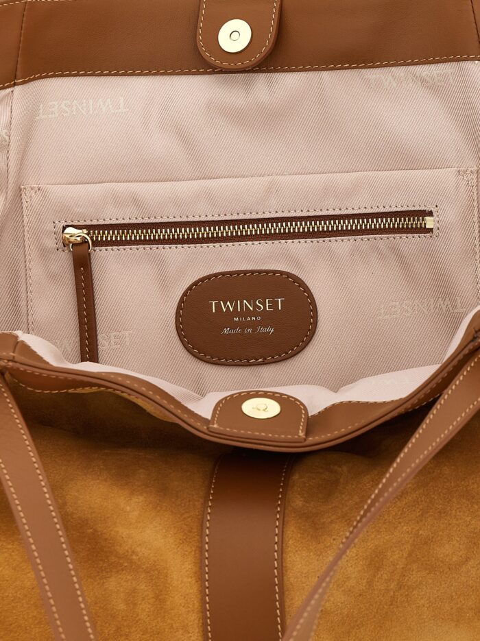 TWIN SET Suede Shopping Bag