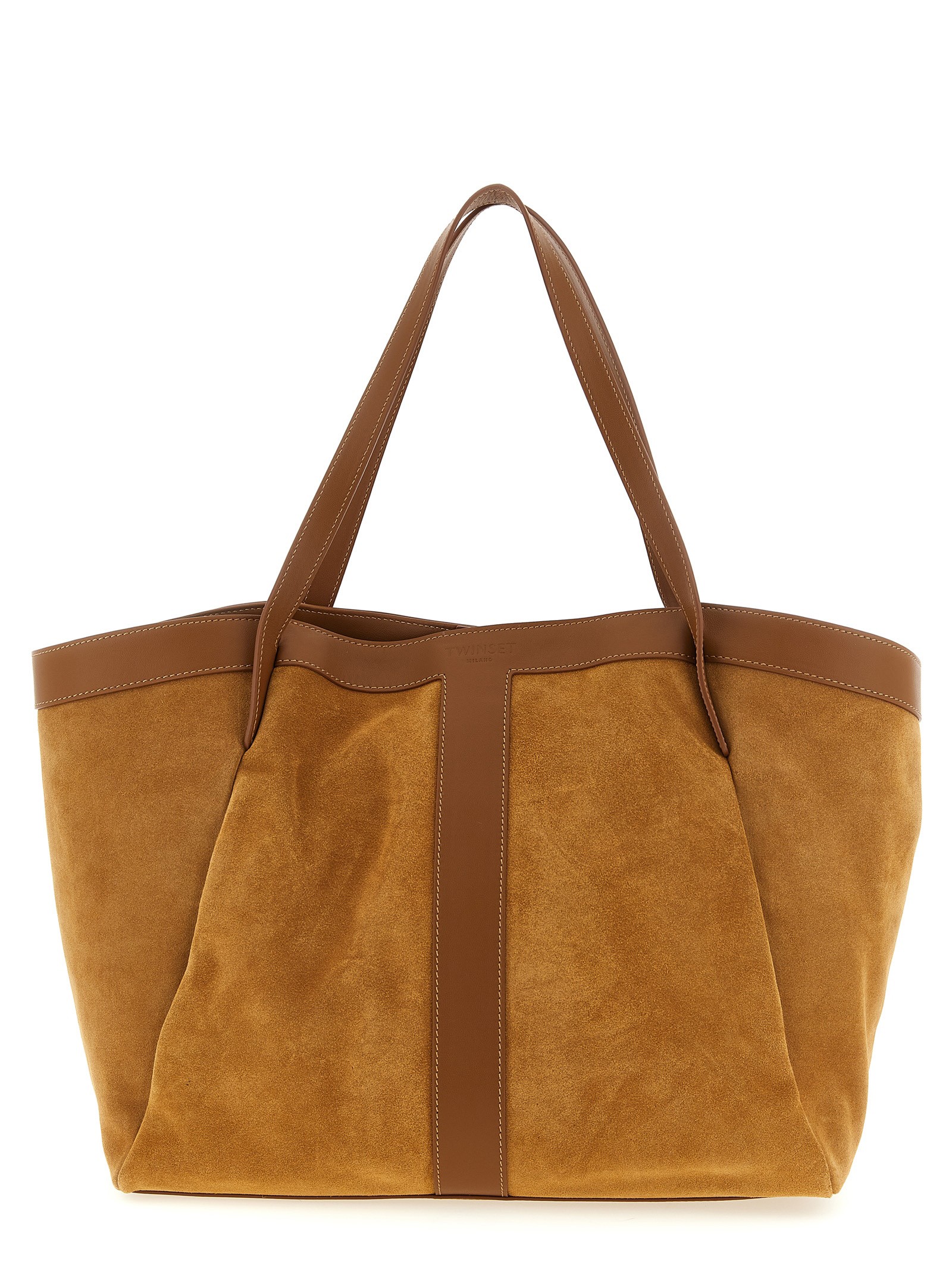 TWIN SET Suede Shopping Bag