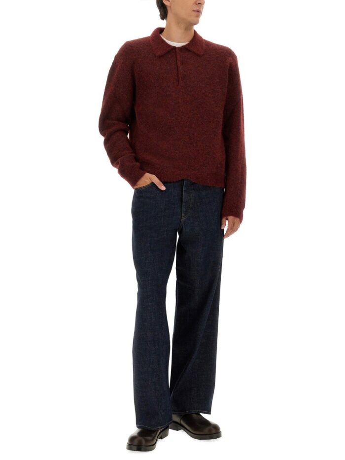 SUNFLOWER WOOL SWEATER WITH POLO COLLAR