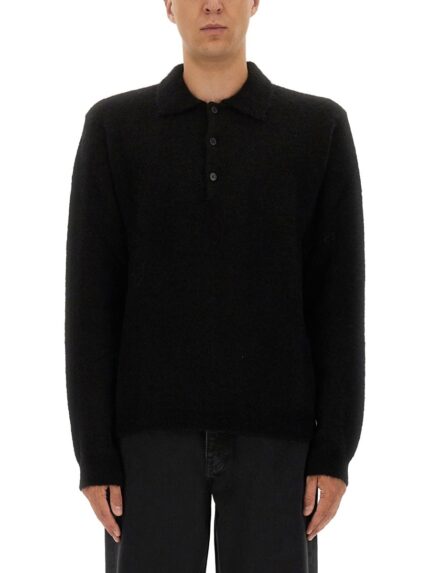 SUNFLOWER WOOL SWEATER WITH POLO COLLAR