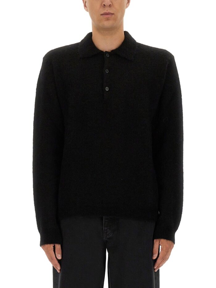 SUNFLOWER WOOL SWEATER WITH POLO COLLAR