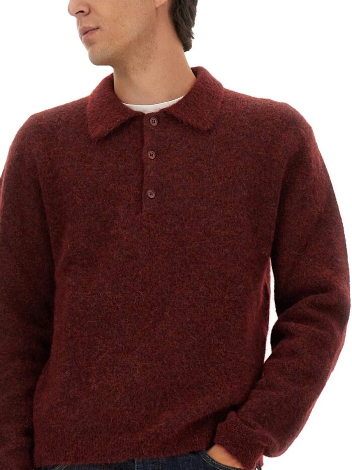 SUNFLOWER WOOL SWEATER WITH POLO COLLAR