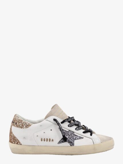 Golden Goose Deluxe Brand Super-Star Leather Sneakers With Iconic Glitter Logo On The Side