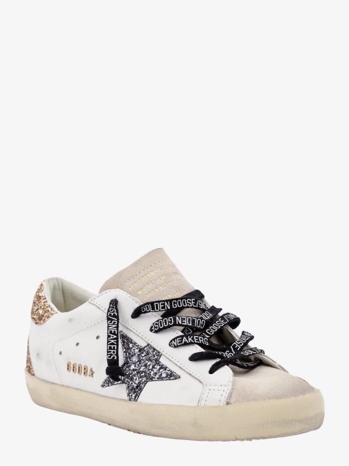 Golden Goose Deluxe Brand Super-Star Leather Sneakers With Iconic Glitter Logo On The Side