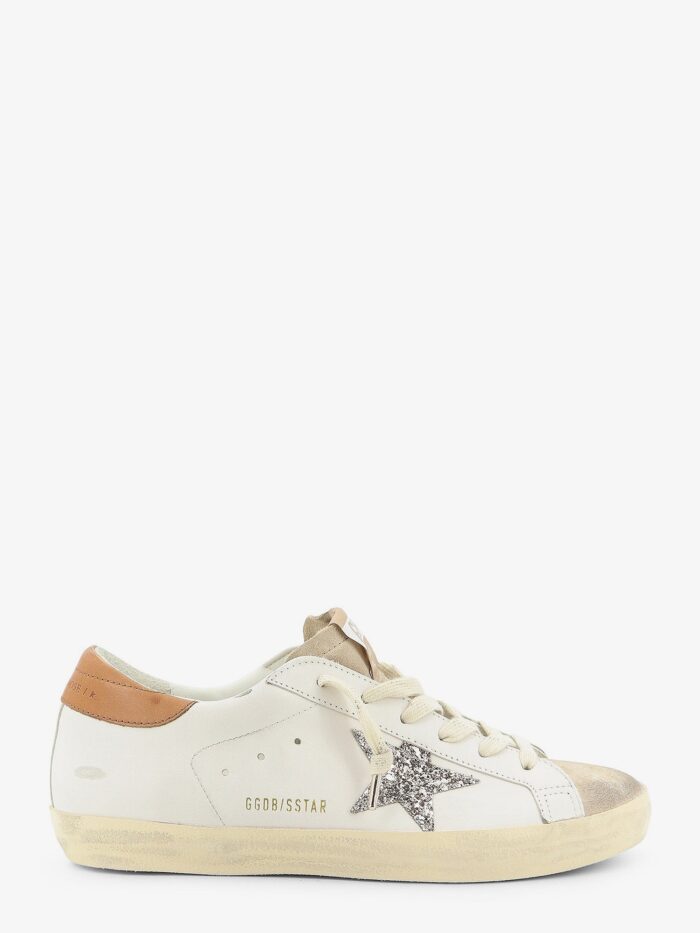 golden goose deluxe brand super star leather sneakers with iconic side logo Golden Goose Deluxe Brand Super-star Leather Sneakers With Iconic Side Logo