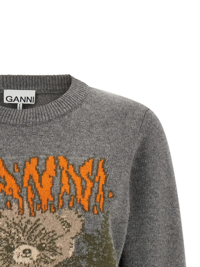 GANNI Sweater With Front Intarsia