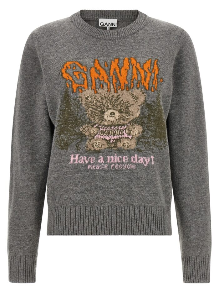 GANNI Sweater With Front Intarsia