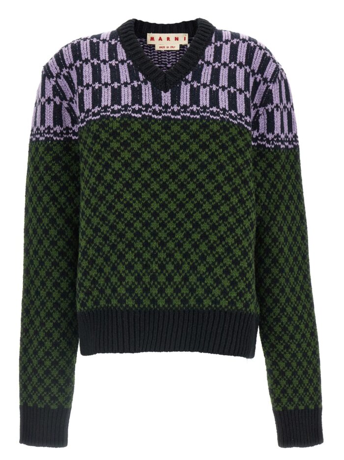 marni sweater with geometric pattern Marni Sweater With Geometric Pattern