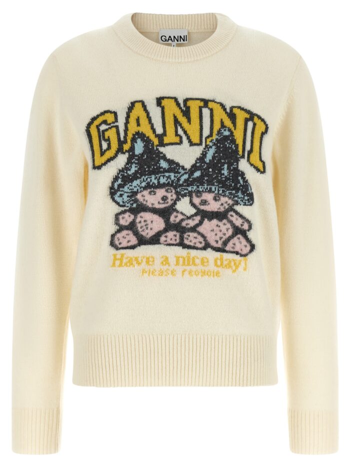 ganni sweater with intarsia GANNI Sweater With Intarsia