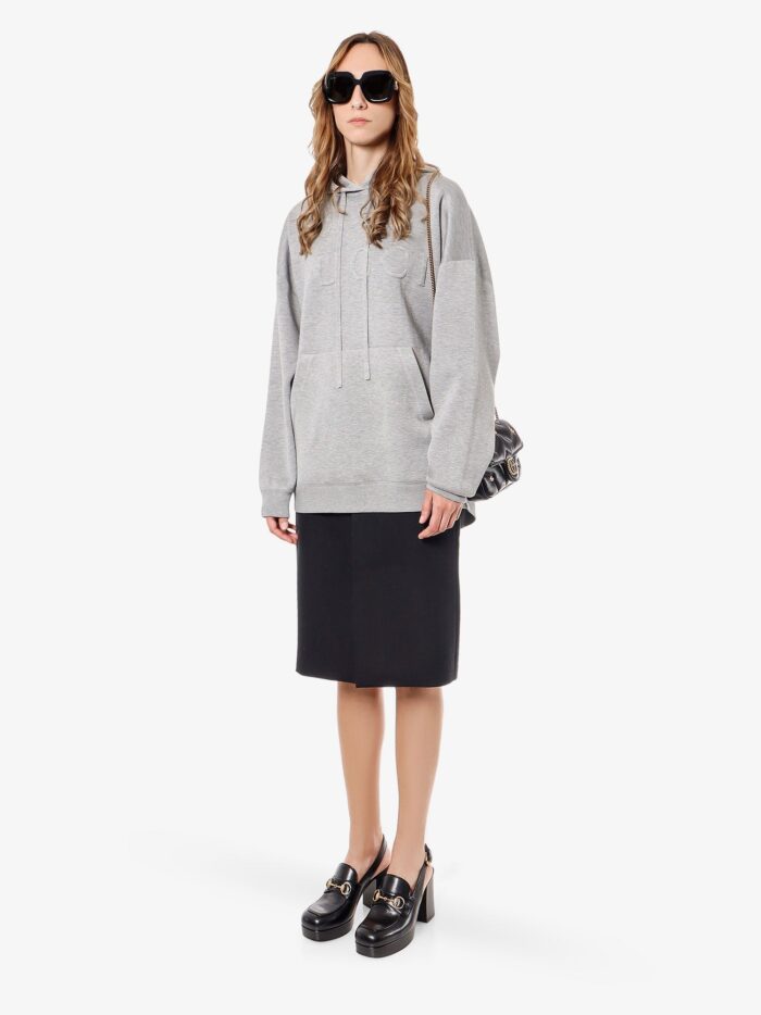 Sweatshirt With Embossed Gucci Logo