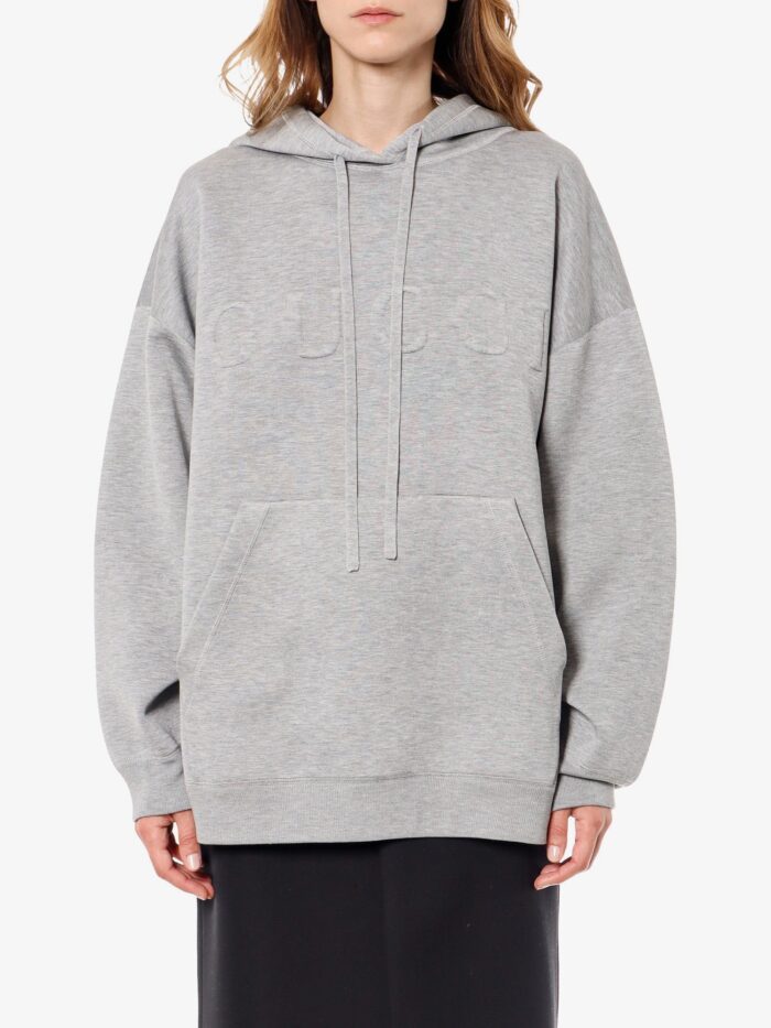 Sweatshirt With Embossed Gucci Logo