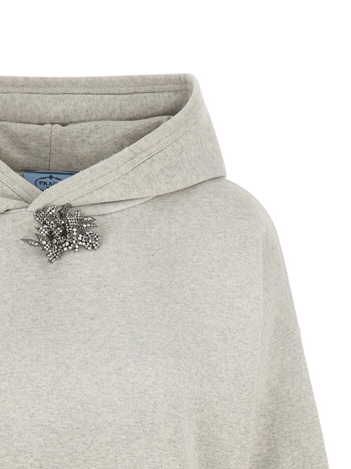 PRADA Sweatshirt With Jewel Pin