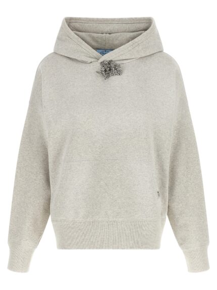 PRADA Sweatshirt With Jewel Pin