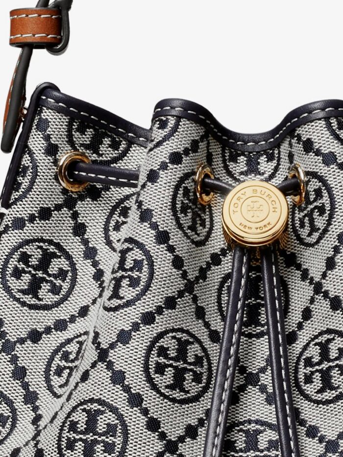 Tory Burch T Monogram Cotton-blend Bucket Bag