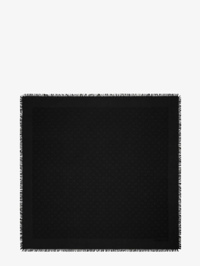 Tory Burch T Monogram Jacquard Traveler Silk And Wool Blend Scarf