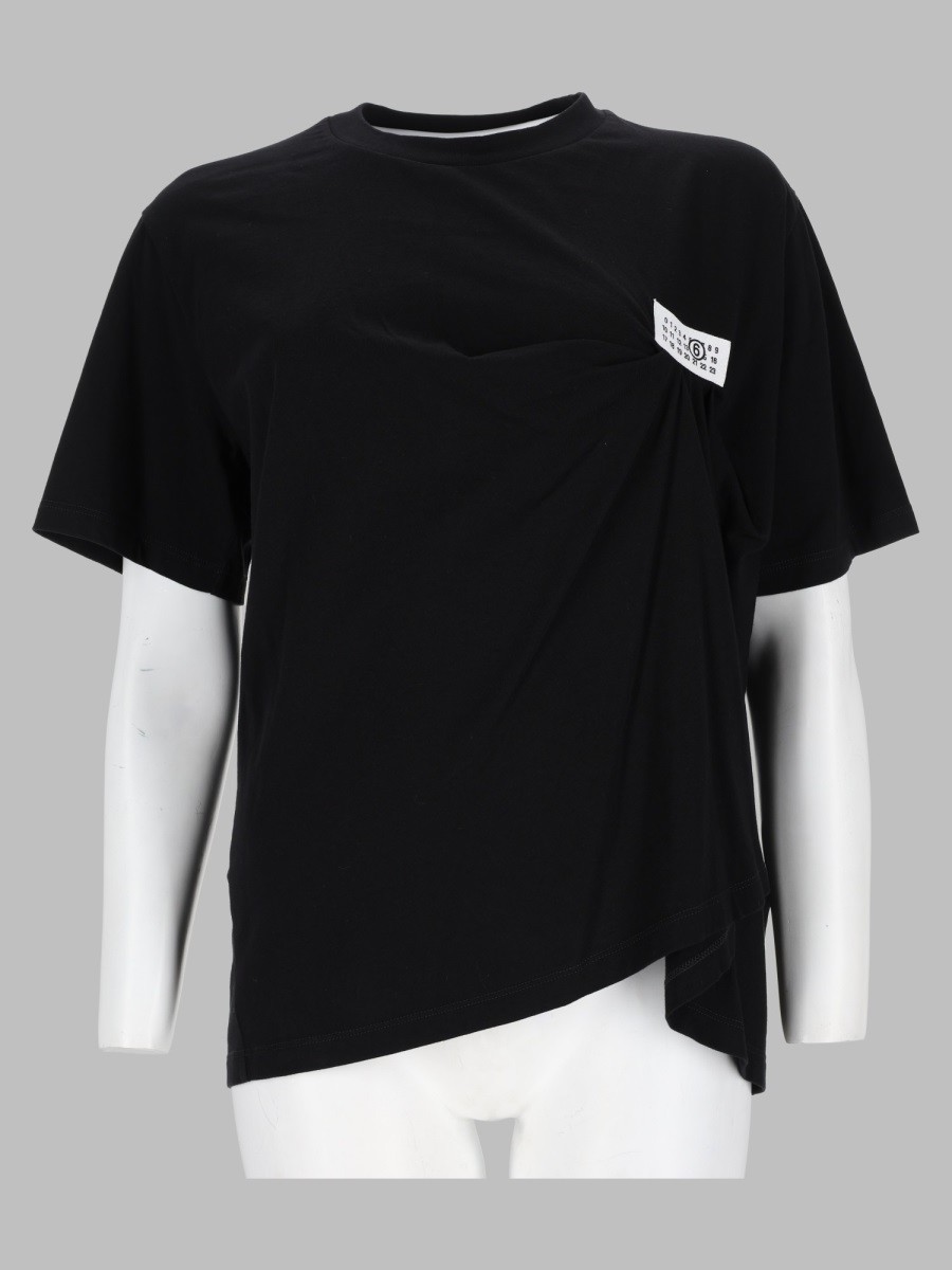 MM6 MAISON MARGIELA T-shirt Con Drappeggio E Patch Logo