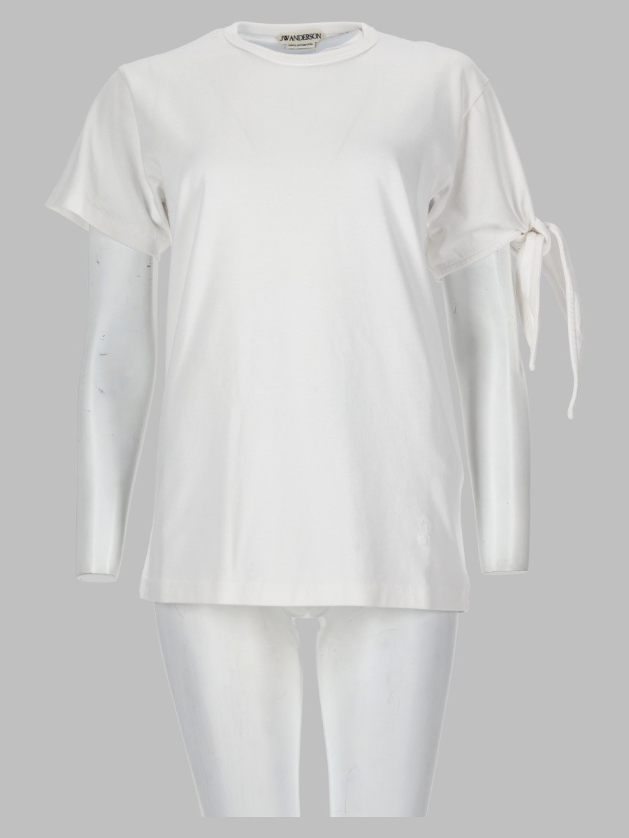 Jw Anderson T-shirt Con Manica Annodata