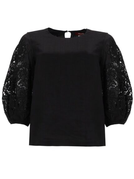 Max Mara T-SHIRT CON MANICHE IN PIZZO