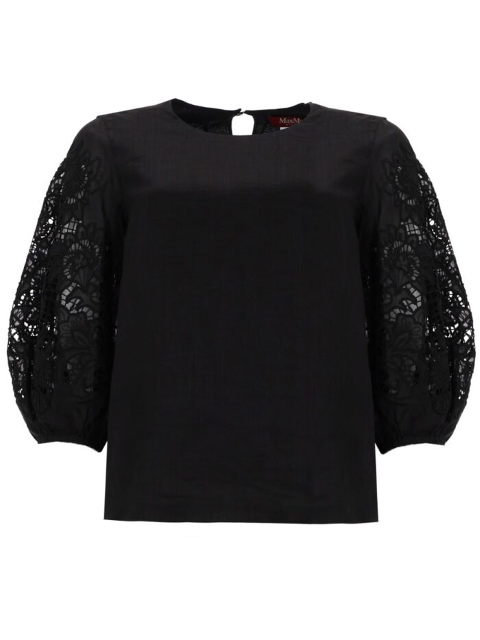 Max Mara T-SHIRT CON MANICHE IN PIZZO