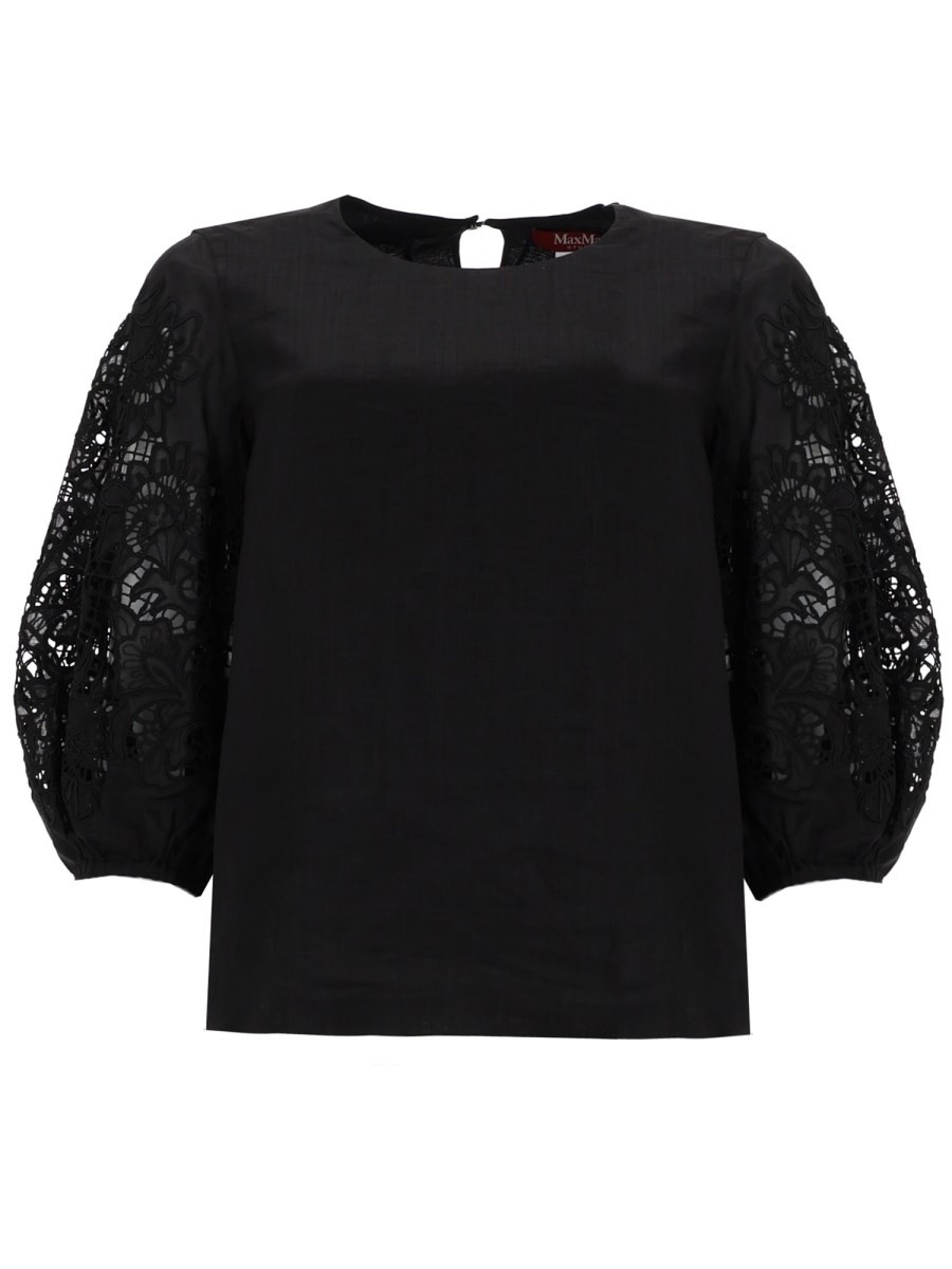Max Mara T-SHIRT CON MANICHE IN PIZZO