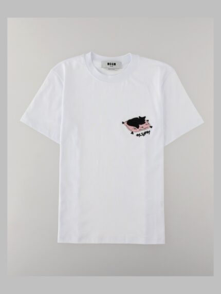 Msgm T-Shirt Con Ricamo