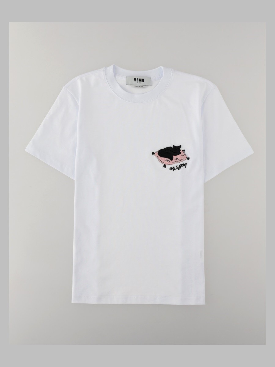 Msgm T-Shirt Con Ricamo