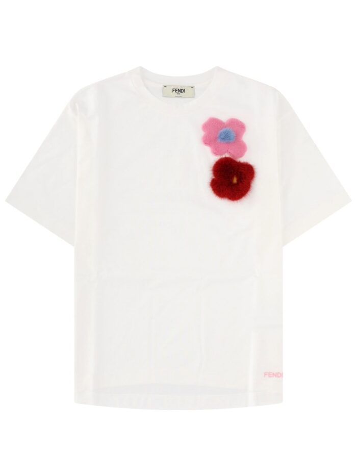 fendi t shirt con spille "sunny side flowers" Fendi T-SHIRT CON SPILLE "SUNNY SIDE FLOWERS"