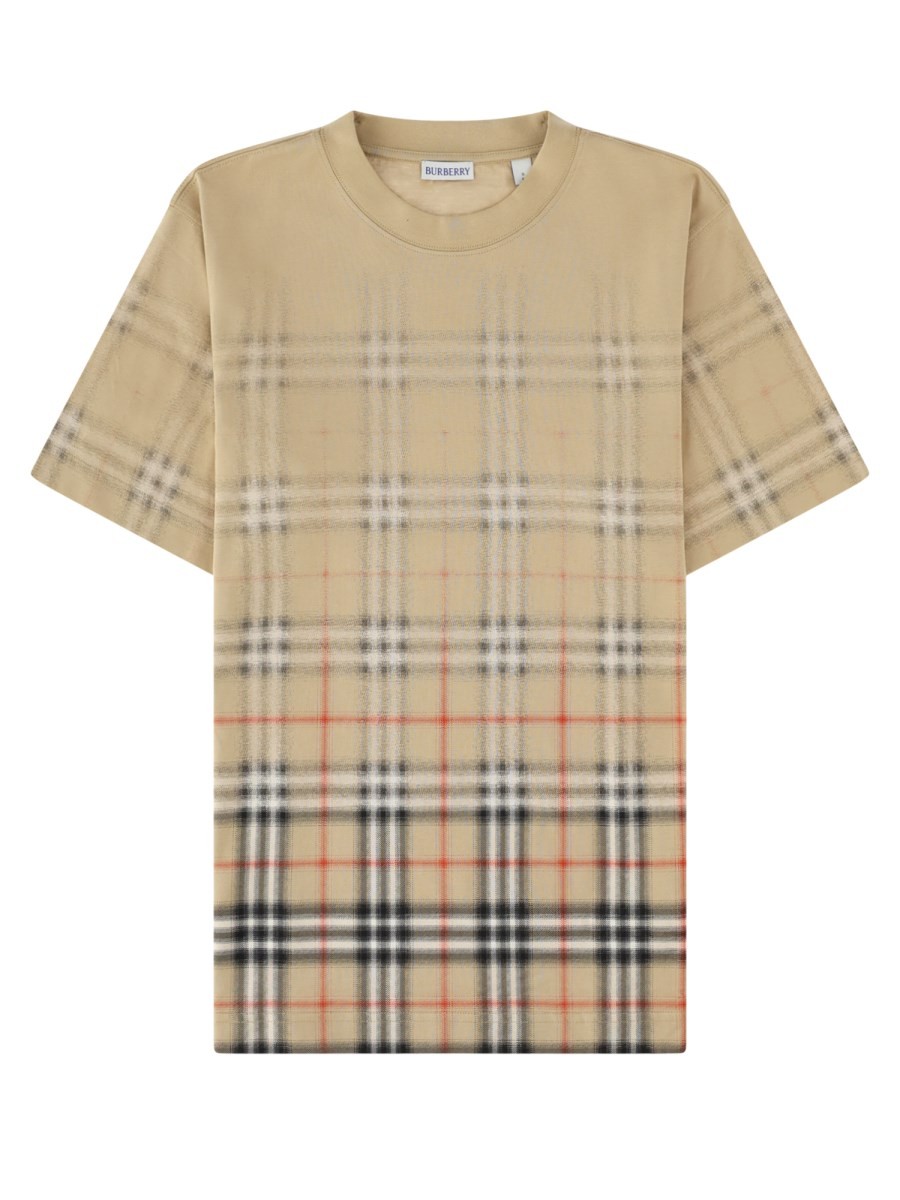 Burberry T-shirt Con Stampa Check