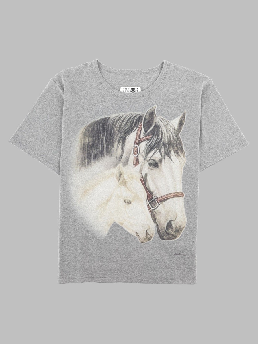 MM6 MAISON MARGIELA T-Shirt Con Stampa Ritratto Cavallo